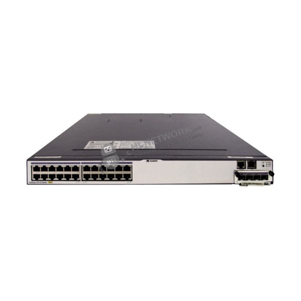 front-s5700-28c-pwr-ei-datasheet Huawei Switch S5700-28C-PWR-EI with 2 Extended Slots Pluggable Fan Modules and Forced Air Cooling