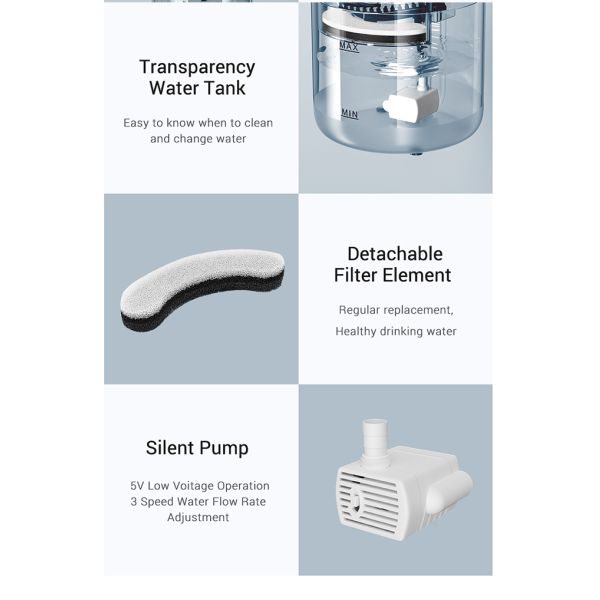 Intelligent Pet Water Dispenser Large Capacity 2L Automatic Smart Cat Water Fountain Feature-Rich Pet Products