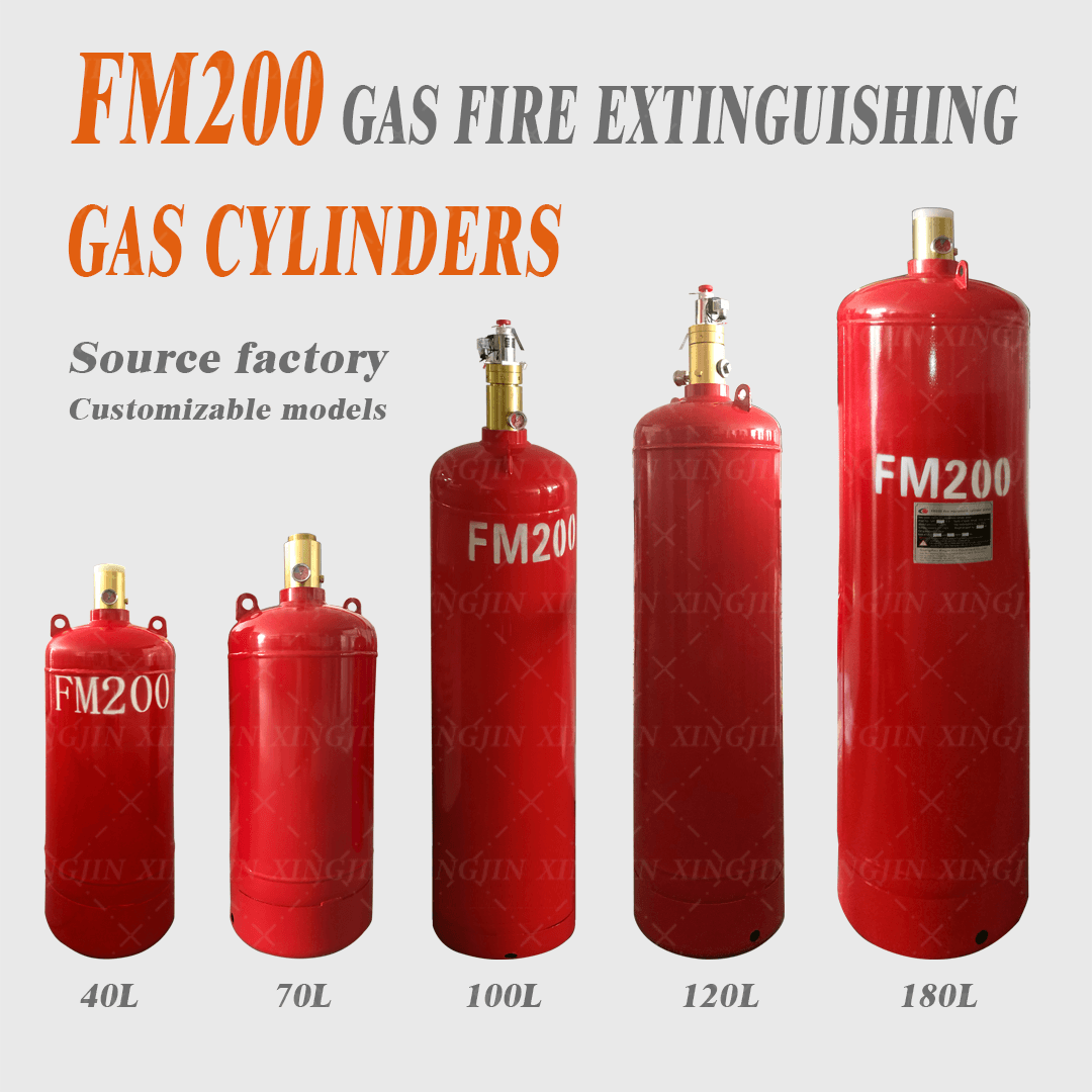 High Capacity FM200 Gas Cylinder with Epoxy Coating for Fire Suppression (40-180L)