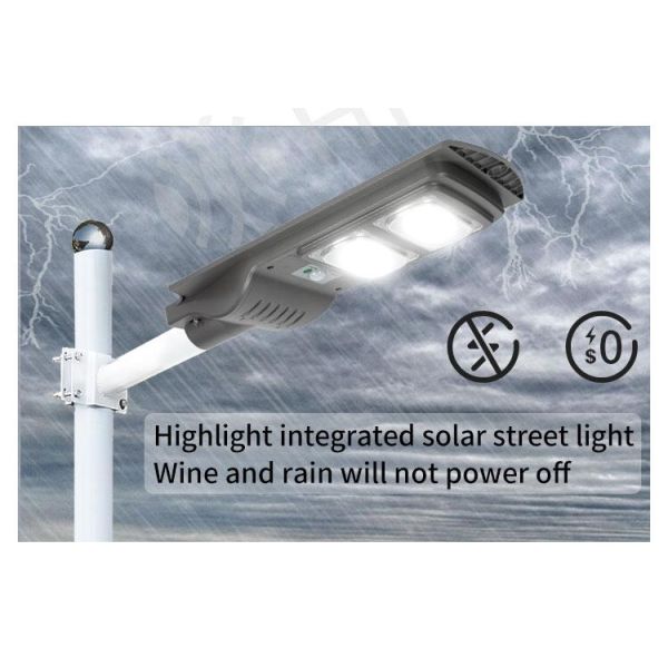 ABS 6000K All In One Solar Street Light With Motion Sensor PIR Remote Control