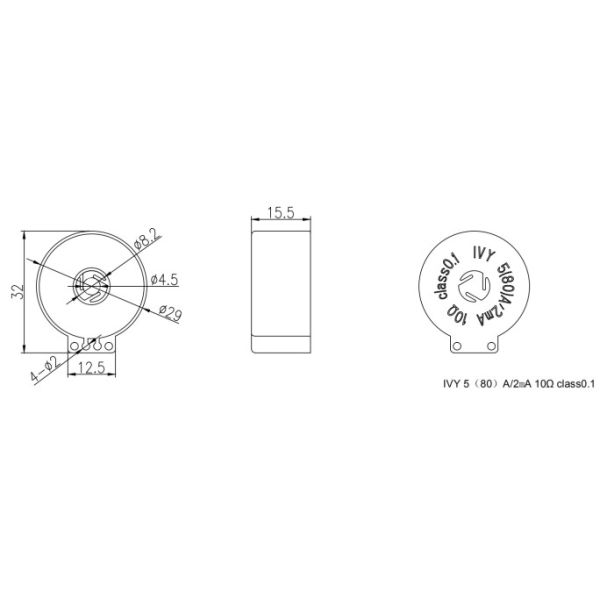 High Accuracy 80A Ac Current Transformer 100a 0.5 For EV Charger
