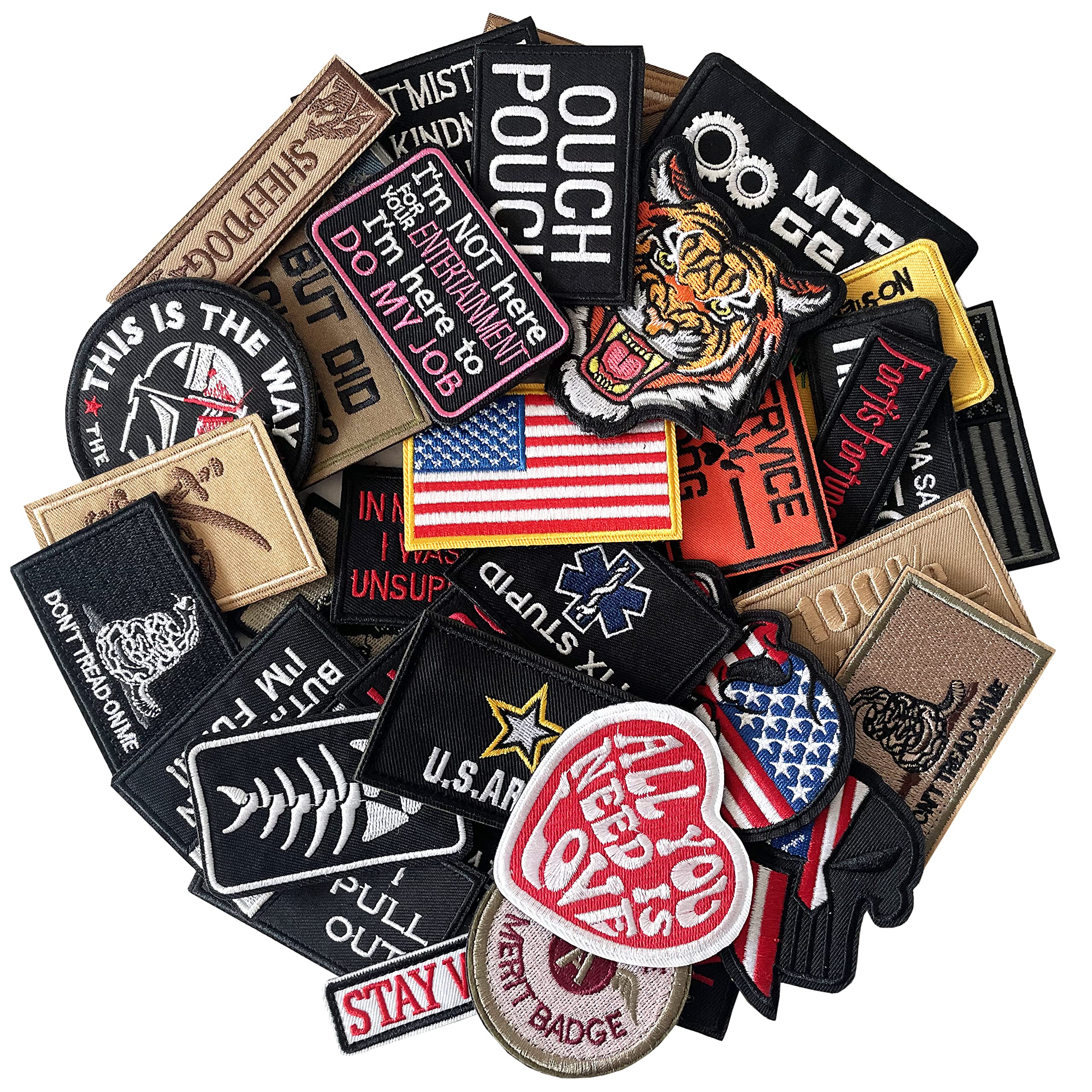 Custom 3D Embroidered Tactical Patch in Bulk Flower Shape Hook Loop Fastener for Hat Use Mainly Fabric Patches in Bulk Sale