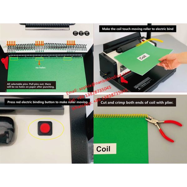 6.29mm Pitch Plastic Single Spiral Coil Binding Punching Machine