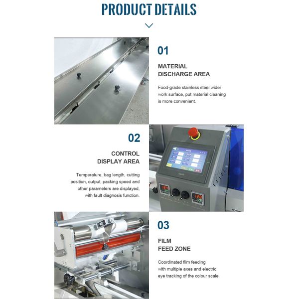 60HZ Bread Pillow Bag Packaging Machine Small Cosmetic Disposable