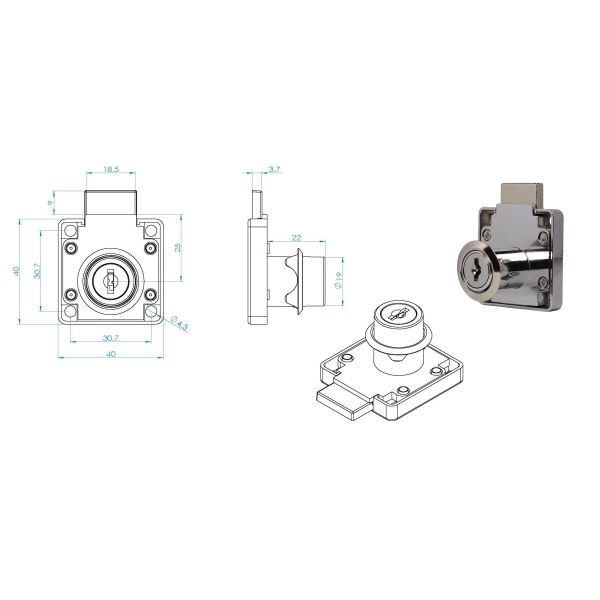 138-22 drawer lock furniture lock
