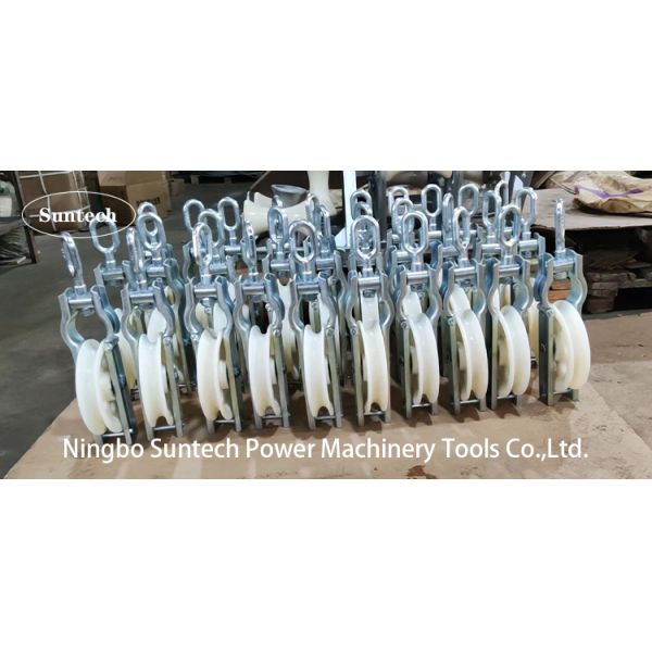 15 - 60 KN Tower Erection Tools MC Nylon Sheave Single Conductor Pulleys