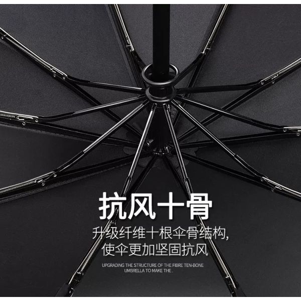23inch*8K Customized Logo Printed Auto Open Windproof 3 Foldable Umbrella Sunshade UV Block Paraguas