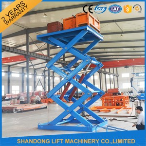 Electric Hydraulic Guide Rail Warehouse Elevator Lift Platform 5000kg Loading Capacity