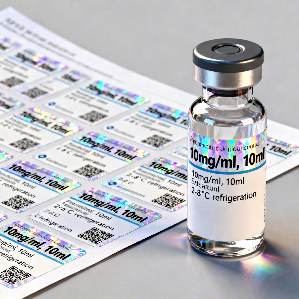 Customized ROHS Compliant Waterproof Packaging Label Permanent Adhesive Durable Laboratory Peptide Vial Bottle Label Stickers