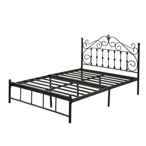 0.6mm Glossy Finish Iron Bed Frame Double Style