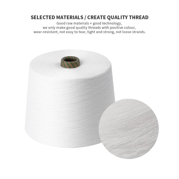 100D/36F Denier White Garment Textile Polyester Yarn High Thread 30/1