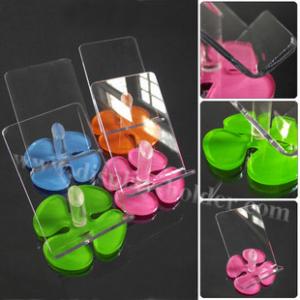 Quality Acrylic Phone Holder Laser Cut Flower Base Cellphone Display for sale