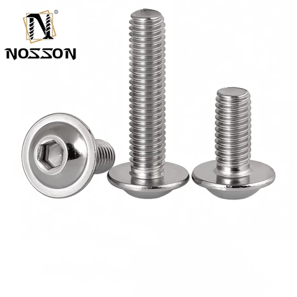Stainless Steel A2 A4 Hex Socket Button Screw with Washer Flanged Button Head Allen Bolts m3 m4 m5 m6 m8 m10 m12 m14 m16 m20