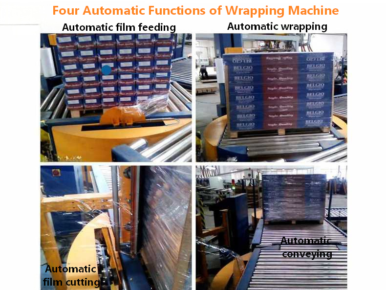 CHIC Electric Fully Automatic OnlineTop-Cover Stretch Film Pallet Wrapping Machine with Motor & PLC for Food Beverage Packaging