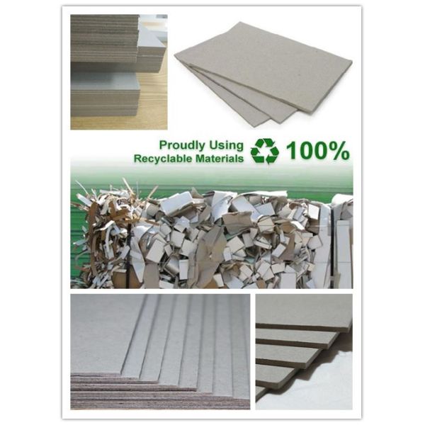 Grade AA Full Grey Paper Board Rigid Boxes Cardboard Sheets , MSDS