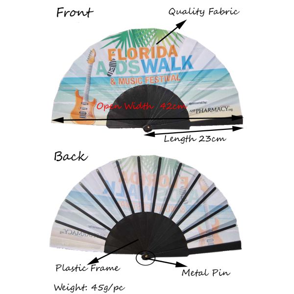 Customized Personalized High Quality Hand Fans Plastic Ribs Custom Printed Folding Hand Fan