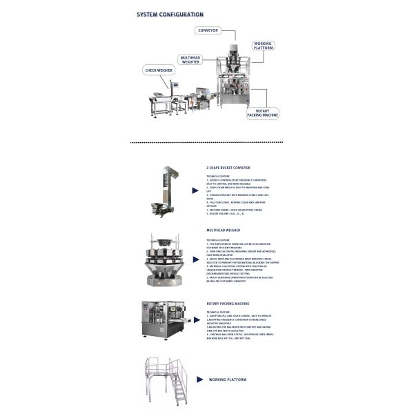 MultiFunction Chips Rotary Pouch Packing Machine 60Bags/Min