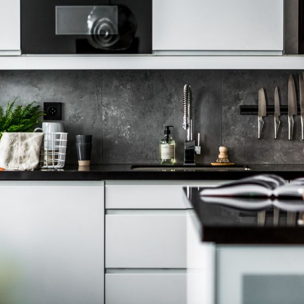 Modular Custom Design Pale White Plain Lacquer Kitchen Cabinets