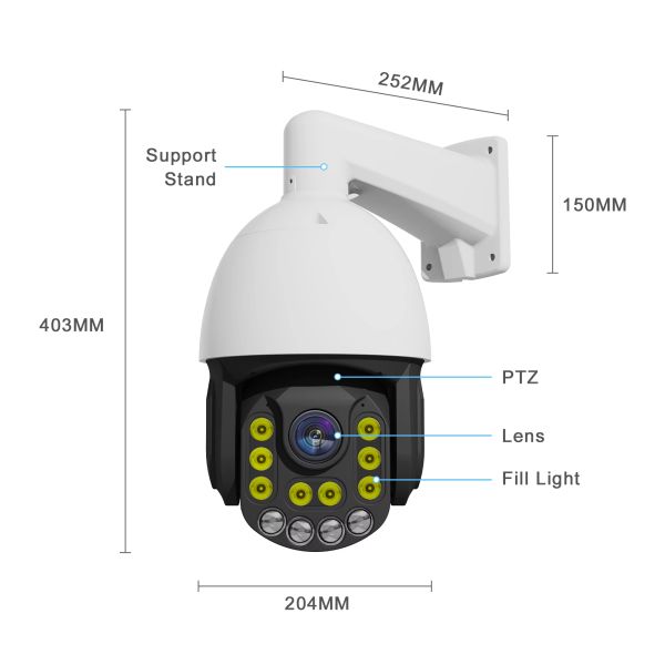 8MP Night Vision Network Camera 33X Optical Zoom CCTV Dome Camera