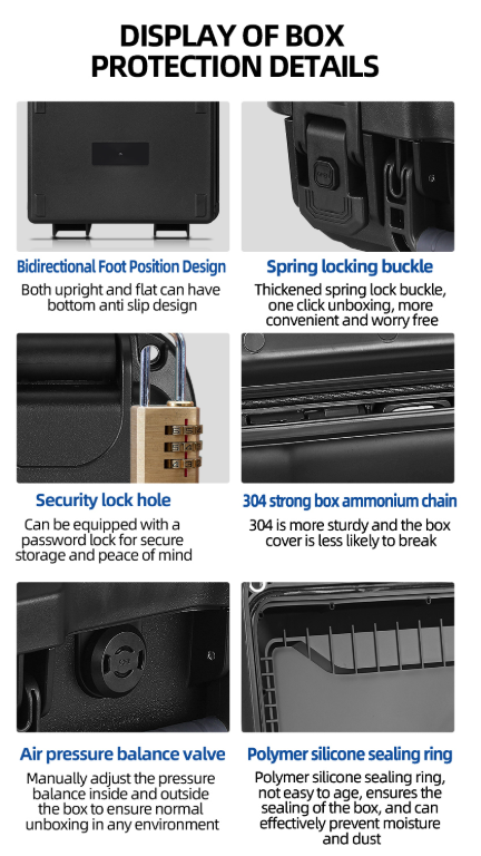 Custom Hard Plastic Tool Case IP67 Waterproof 362x310x174mm with Foam
