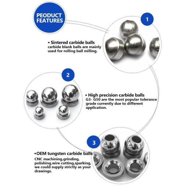 Ground Solid 8% Cobalt Tungsten Carbide Ball With Smooth Surface High Precise