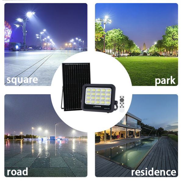 LED Solar Flood Light Waterproof IP65, Adjustable Angle, High Brightness with Durable Shell Design, Ideal for Outdoor