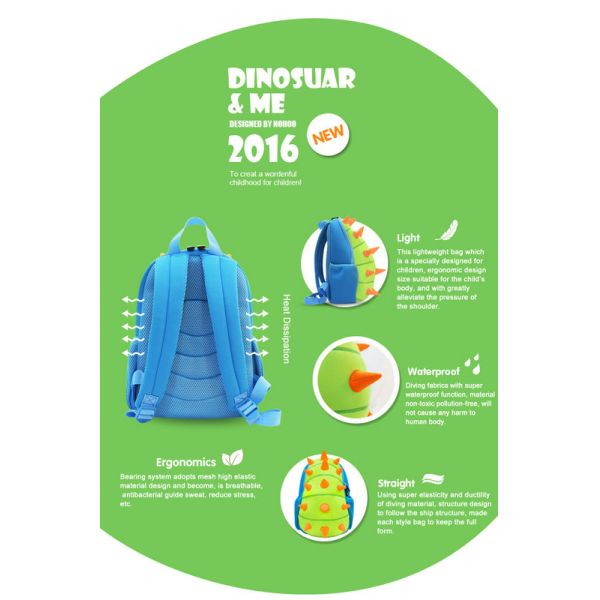 Dinosaur Kids Backpack For 2 Year Old