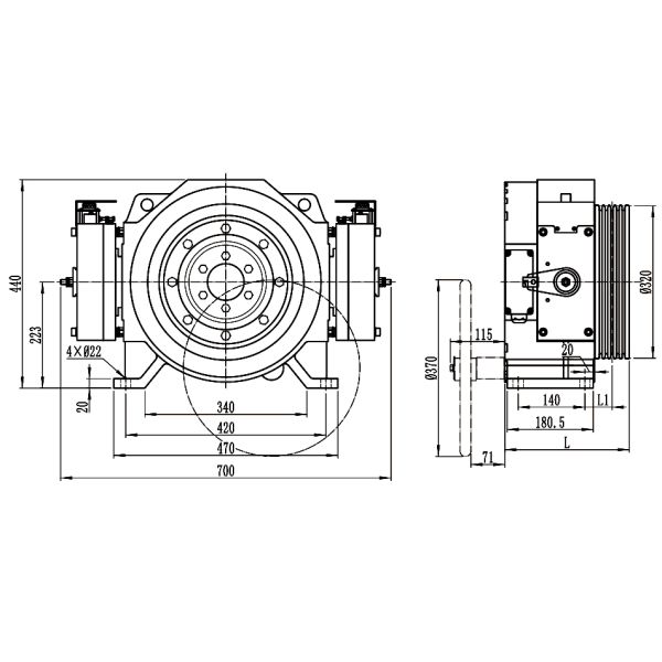 IP41 Single Wrap Gearless Elevator Traction Machine / Gearless Lift Motor