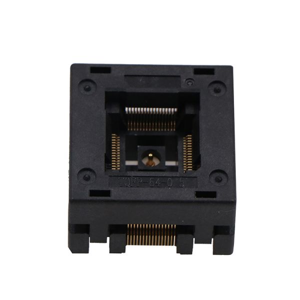 Qfp64 Socket Aging Socket Size 10 × 10mm Burn In Socket 0.5 Spacing Test Socket Programming Adapter