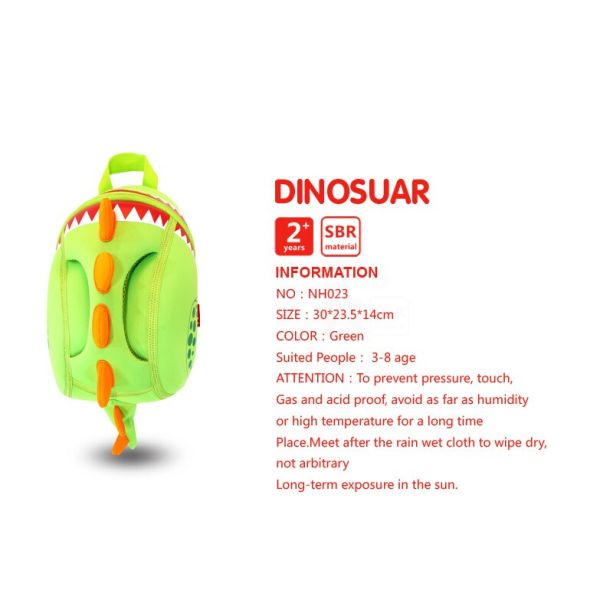 Multi Functional Neoprene Toddler Backpack / Dinosaur Toddler Backpack For Hiking