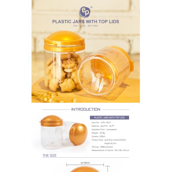 Best seller high quality medium durable plastic jars wholesale with handle