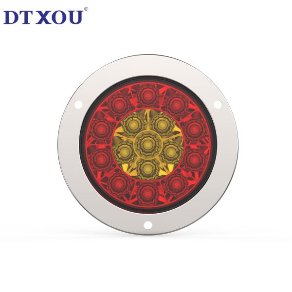 Red truck trailer LED circular tail lights