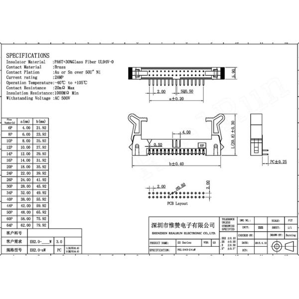 Electrical Shrouded Header Connector 20 Pin Right Angle Brass Contact Material