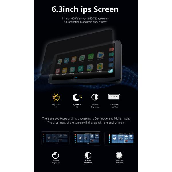 Portable 6.3 Inch Android Motorcycle GPS Navigation CarPlay Android Auto With DVR Supports Radio Function Wireless Motorcycles