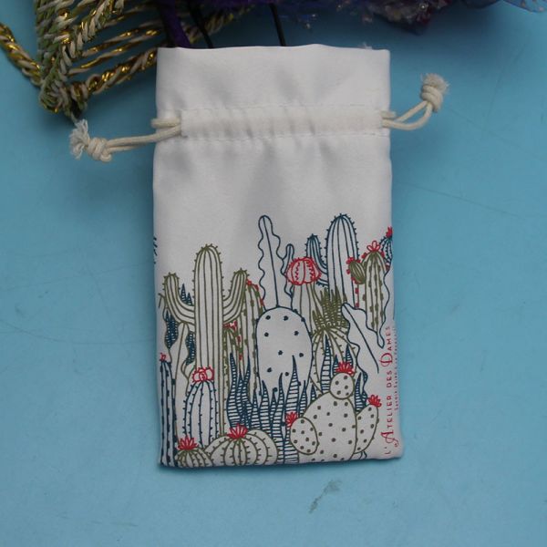 Gift Mini Cotton Drawstring Bags , 10 X 15cm Custom Cotton Drawstring Bags