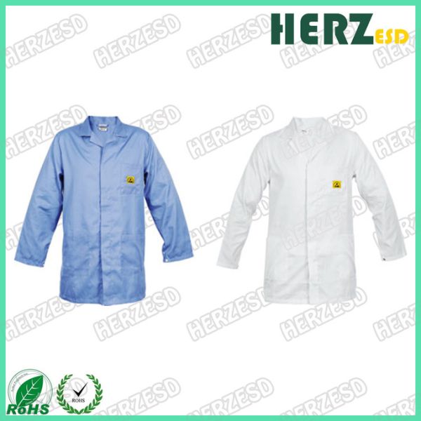 Anti Static Cleanroom Garment ESD Polyester Garment ESD Conductive Polyester Lab Coverall