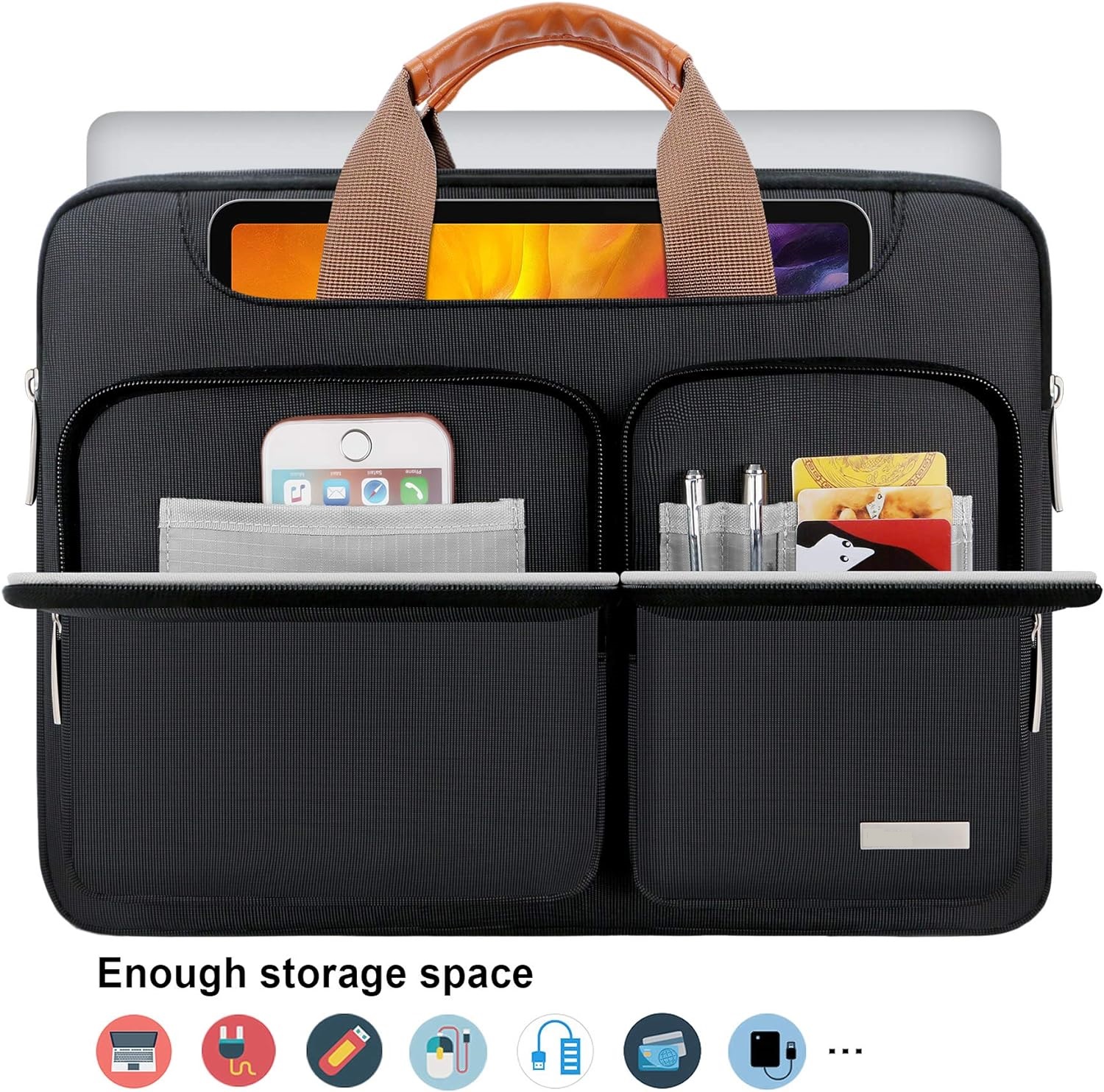 Customize Computer Shoulder Handle Bag Business Briefcase with Shoulder Strap 13 14 15 16 Inch Computer Bag Office Computer Bag Wholesale OEM/ODM