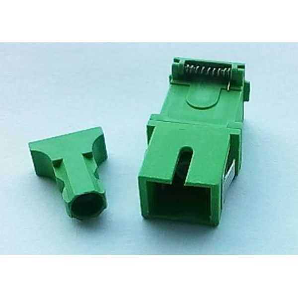 Dust shutter Fiber Optic Adapter , green hat optical fiber adapter