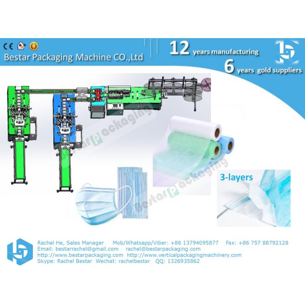 Automatic Non-woven surgical mask making machine, one-to-two plane