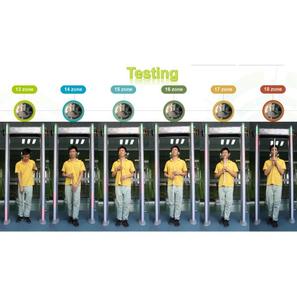 256 Sensitivity Airport Metal Detectors 6 / 12 / 18 Zones Anti Interference Function