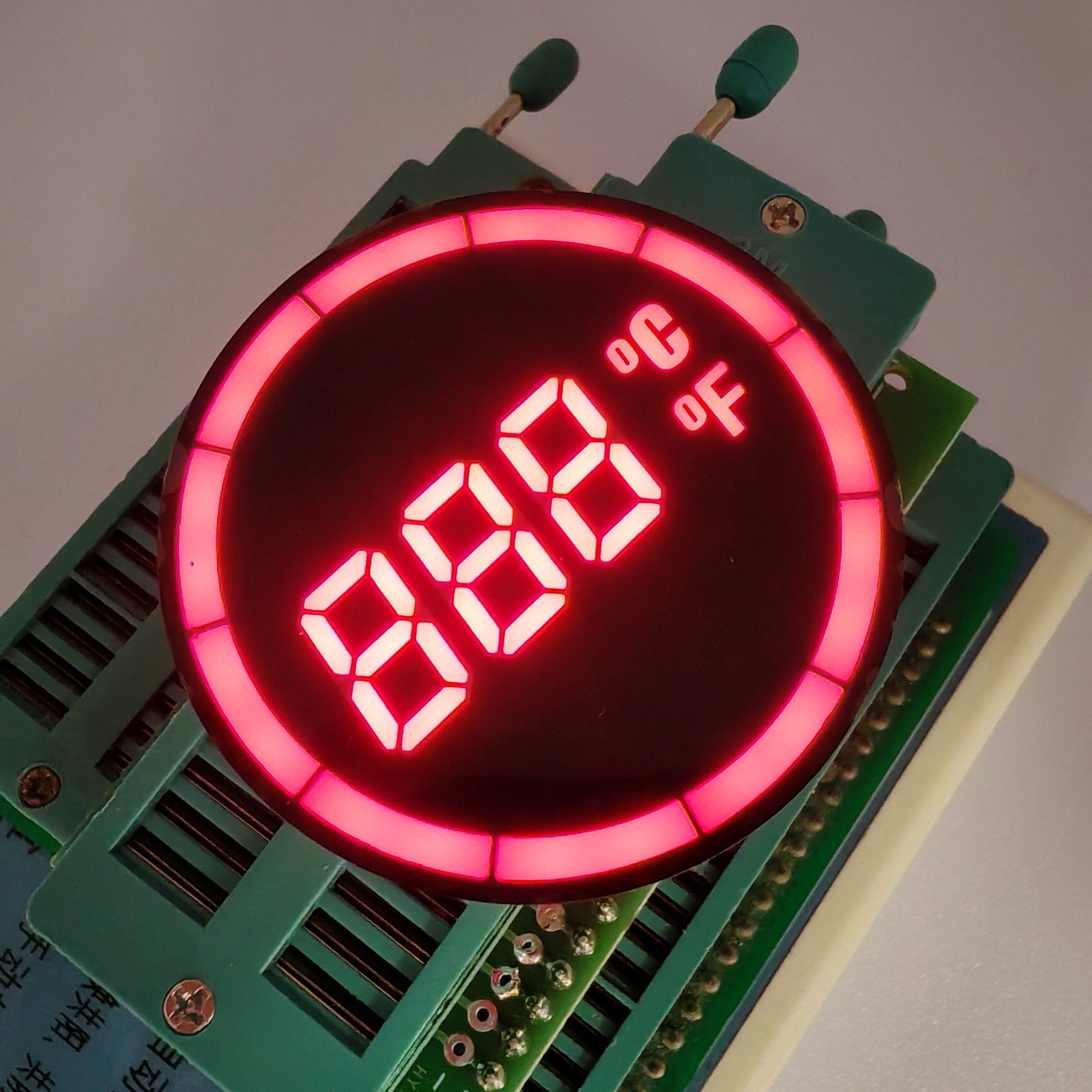 Round Common Cathode 7-Segment LED Temperature Display Controller
