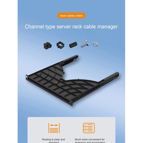 High-Density 24/48-Port Side-Mounted Fiber Optic Patch Panel With Raceway For Network Cabinet Cable Management