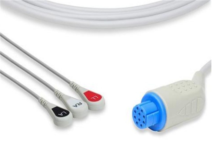 Compatible Datex Ecg Electrode Cable , TPU One Piece ECG Lead Wires Cable