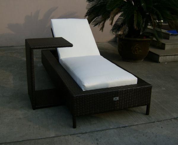Buy Folding Beach Lounge Chair , Outdoor Garden Wicker Chaise Lounge at wholesale prices