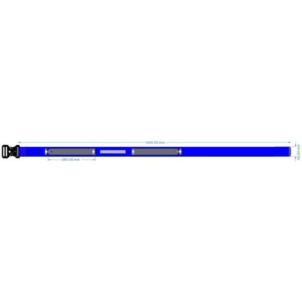 Blue Webbing Mining Waist Belt With Self Locking Clips Reflective Strip