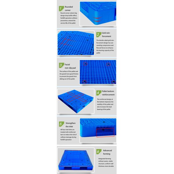 Customized Logo Light Duty 4way Nestable Grid Plastic Pallet for High Density Polyethylene
