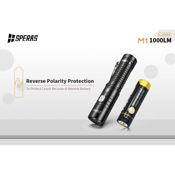 Rechargeable Super Bright 1000lm EDC Pocket Flashlight