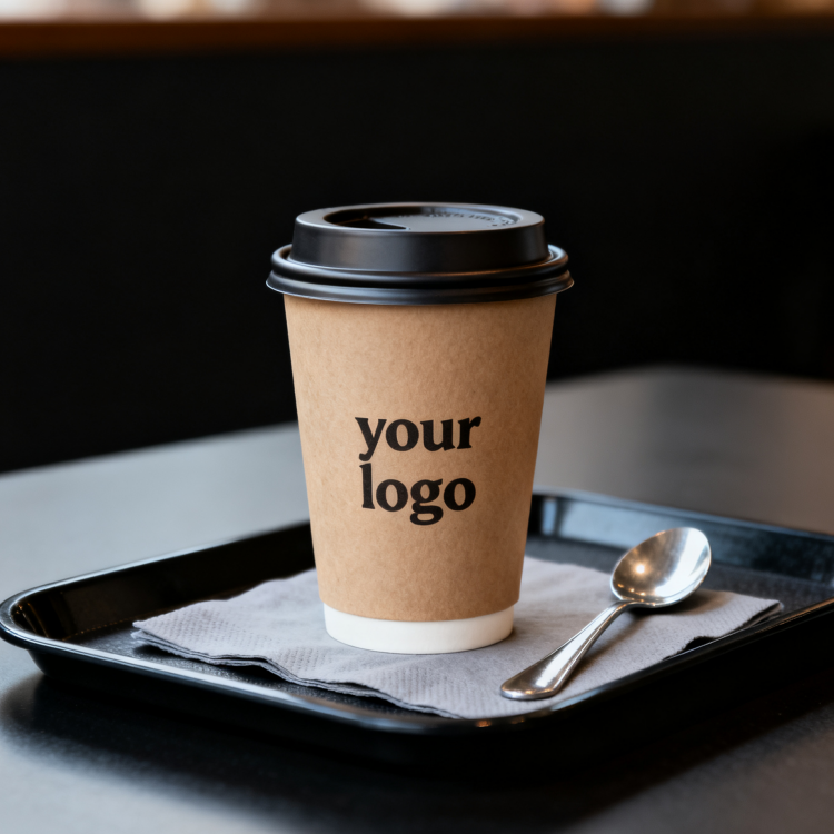 Eco-friendly custom printed logo 8oz 16oz disposable single and double-layer coffee paper cup with lid