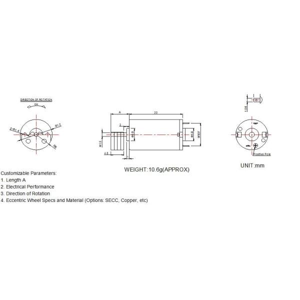 Mini DC Vibration Motor 1.5v - 6v 12mm Diameter With Different Type Vibrator