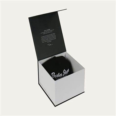 custom baseball cap box luxury hinged baseball hat gift box book shape cap packaging box